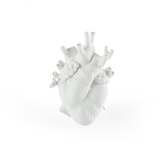 Love In Bloom Heart Vase | White